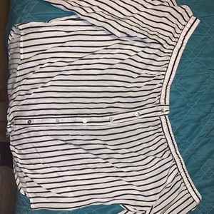 Stripped Black/White Crop Blouse